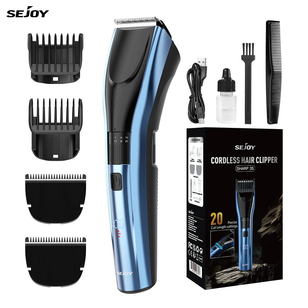 Sejoy Professional Hair Clippers For Men Electric Cordless Beard Trimmers Machine Professional Barber Men's Hair Cutting Machine