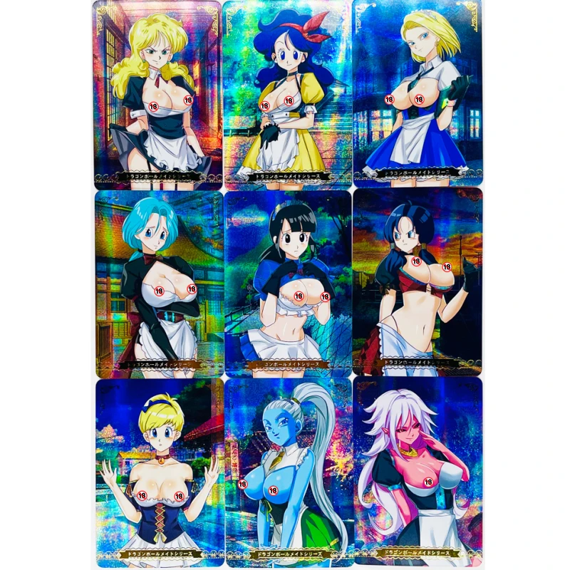 9PC/Set Anime Dragon Ball DIY ACG Bulma Chichi Gine Videl Boys Game Toys Collectible Cards Christmas Birthday Gifts Board Game