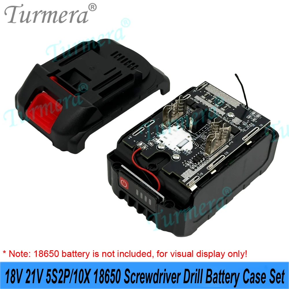 Turmera 18V 21V Screwdriver Battery Case 5X 10X 15X 20X 18650 Cores 50A New 70A Balance BMS Weld Nickel Set for Makiita Battery view 5