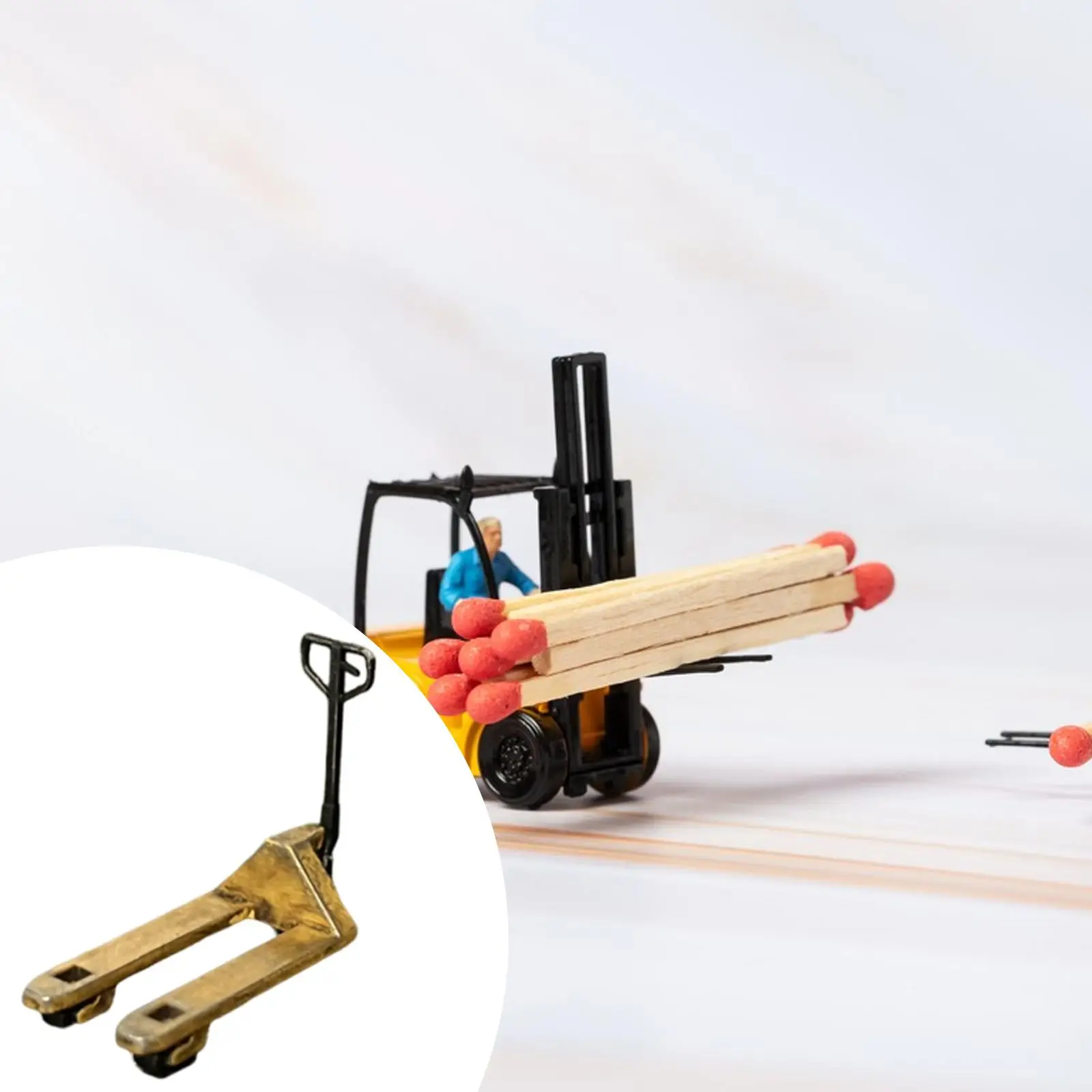 

Forklift Model Miniature 1:64 Workshop Equipment Realistic Scene Accessory Parts Simulated Hydraulic Forklift Toy for Kids