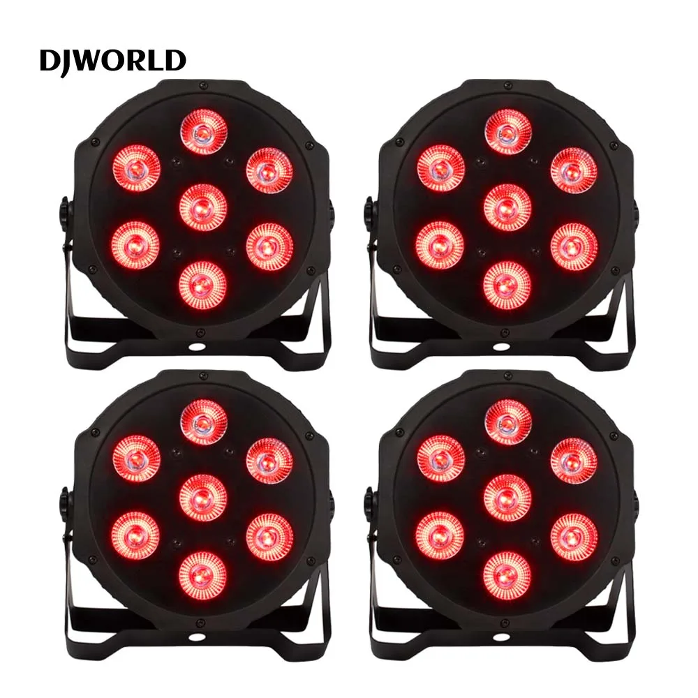 led flat par iluminacao dj disco club party theater wedding stage rgbwa mais uv dmx controlador pcs 7x12w profissional 01