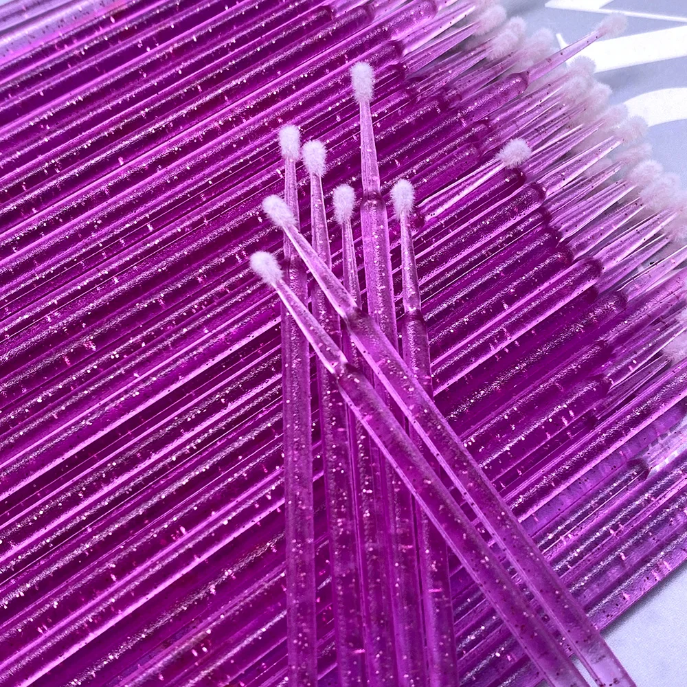 300/500 pièces Micro brosse cristal cils enlevant écouvillon Microbrosse Mascara baguettes applicateur Extension de cils pinceaux de maquillage outils