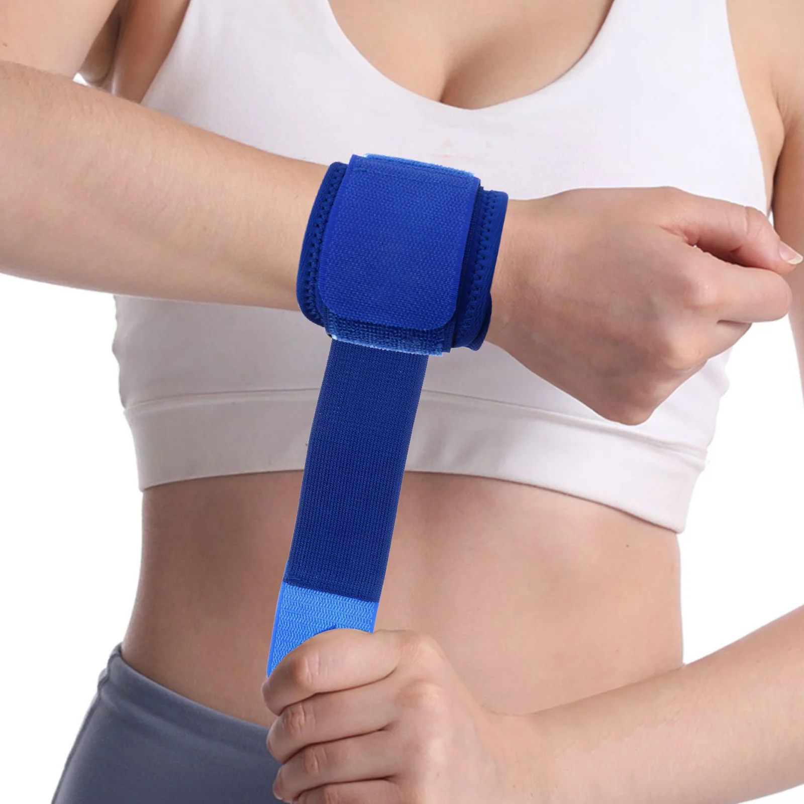 

1Pair Sports Wristband High- Nylon Breathable Adjustable Fitness Armband for Weightlifting Basketball Running