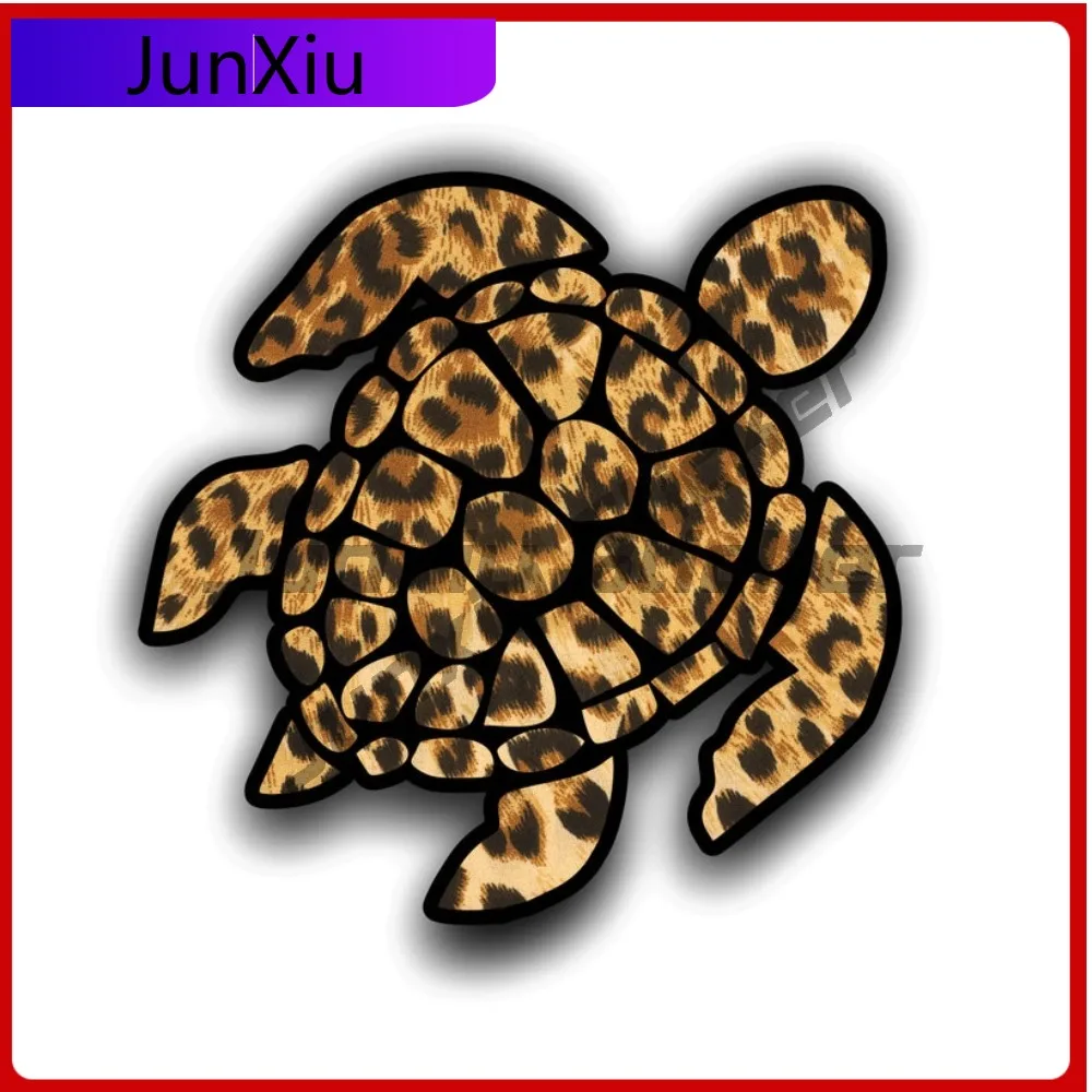 

Leopard Print Sea Turtle Exterior Sticker Laptop Truck Car Skateboard Laptop Rv Camperwindow Decal Custom Printed Design Decal