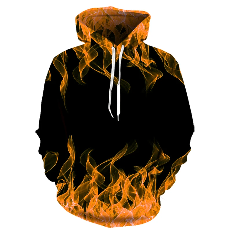 3D Flame Printing Men's Graphic Sweatshirts Funny Design Male Cltohe Summer Breathable Hoodies Casual Hoody Fashion Pullovers