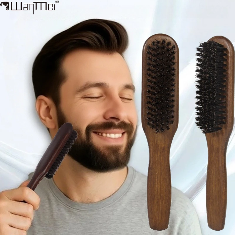 WANMEI Wood Handle Boar Bristle Beard Brush Shaving Tool Hair Brush Wooden Men Beard Shaving Brush Hair Stylist Mustache Brushes