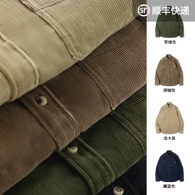 Madden American casual long-sleeved shirt corduroy layered outerwear jacket corduroy shirt single-breasted men's autumn