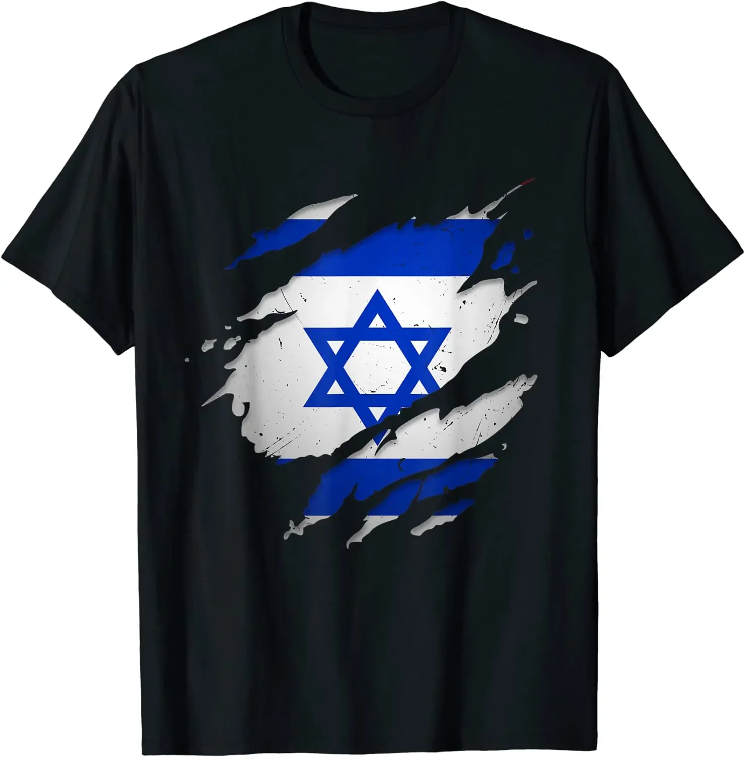 Proud Israeli Ripped Israel Flag Men T-Shirt Short Sleeve Casual Cotton O-Neck Summer Harajuku Men Clothing
