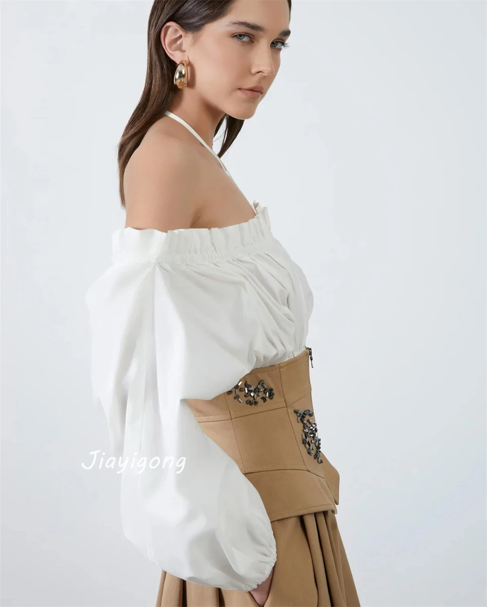 Customized Prom Jiayigong Modern Style Halter Gown Beading Draped S Bespoke Occasion Dresses