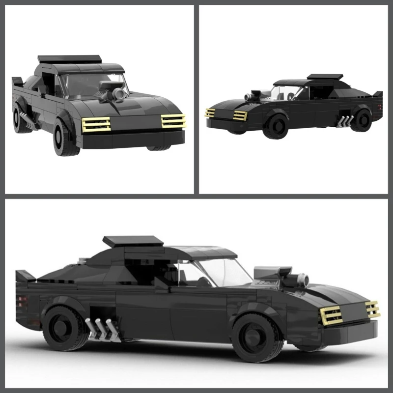 MOC Erwachsenen-Sammlerstück Fahrzeug Kriegsausrüstung Bausteine Geburtstagsgeschenk für Jungen Max V8 Interceptor Auto Kinder Montage Spielzeug Modell – Detail 4