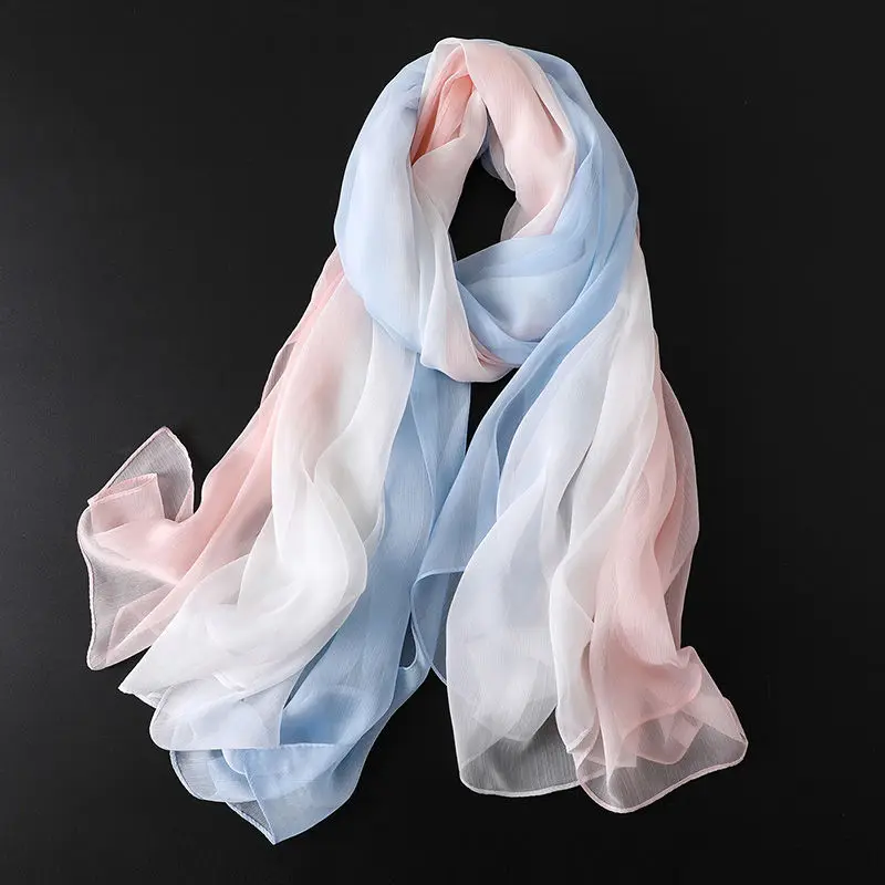 Fashion Pretty Sheer Female Scarves Sunscreen Shawl Individuality Lotus Flower Design Gradient Thin Scarf Women Luxury Gift L88