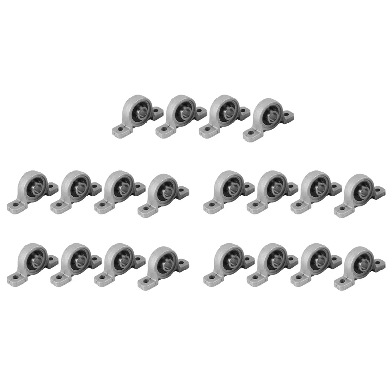 ABWZ-20Pcs KP08 Шарикоподшипник с опорным блоком (диаметр диаметра 8 мм) Опорный опорный подшипник из цинкового сплава