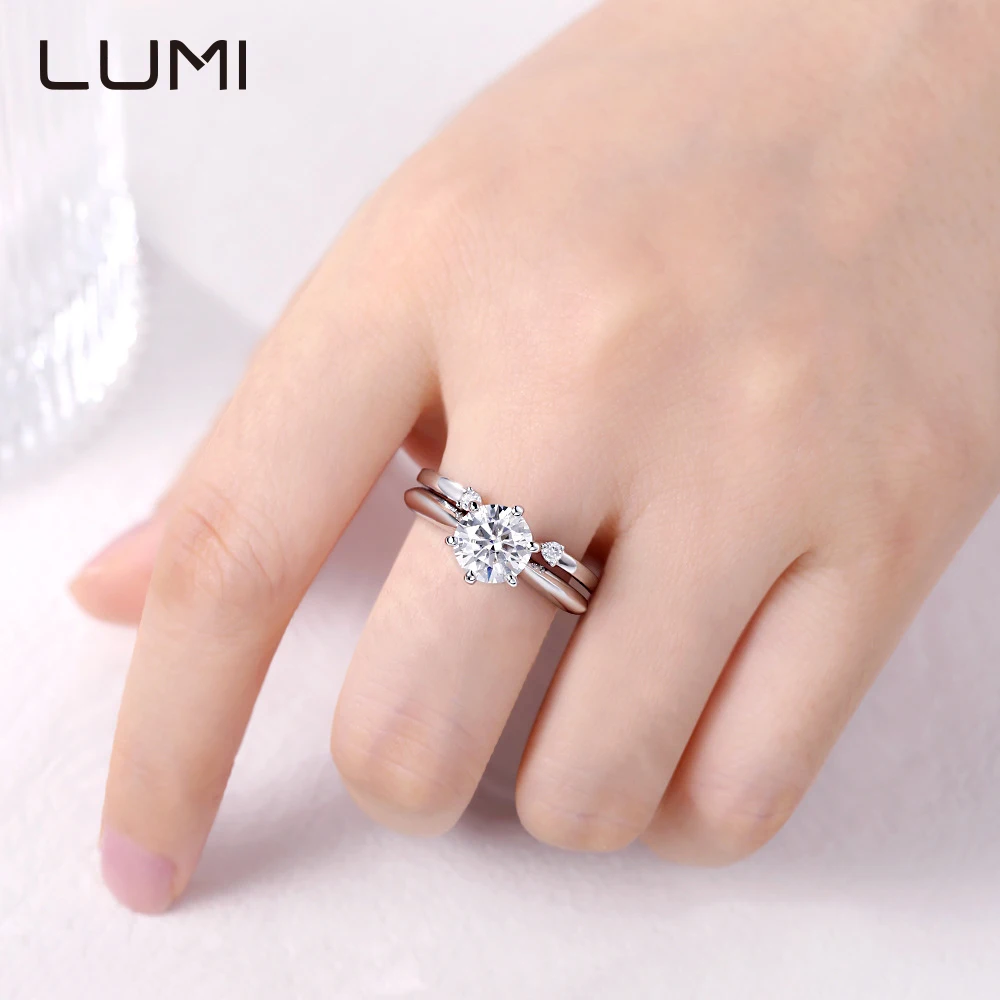 2 مللي متر 2 قطعة مويسانيتي الأصلي S925 خاتم فضة هدايا مثالية للنساء حفلة الذكرى عيد ميلاد مجوهرات الحاضر