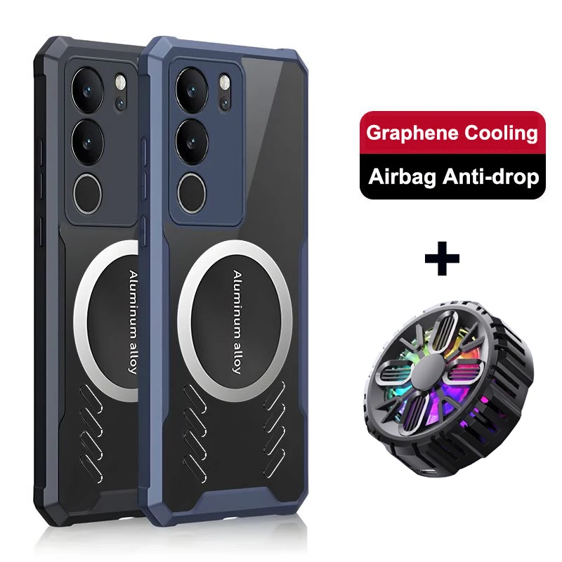 

Heat Dissipation Phone Case For vivo V30 V70 Elite V27 V29 V40 Pro Lens Protection Magnetic Soft TPU Silicone Back Cover Cases