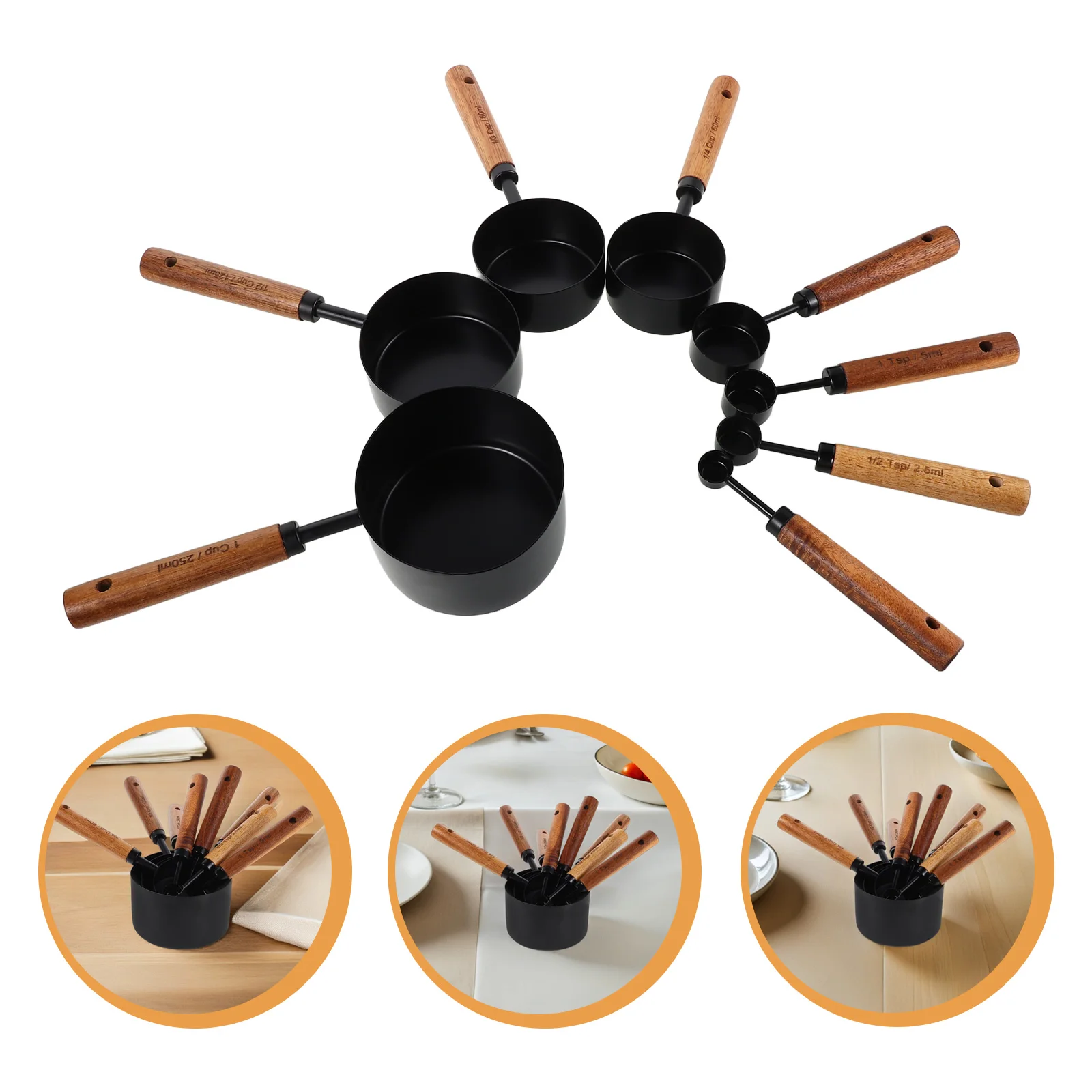 

8 Pcs Kitchen Measuring Tools Professional Measurer Scoops Stainless Steel Cups