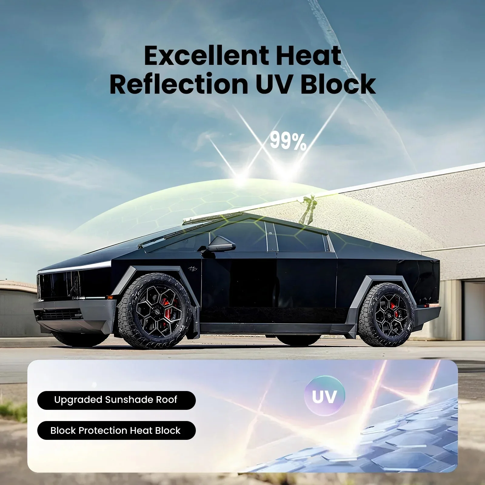 Car Sunroof Automobile Electric Sunshade with 2 Buttons Ambient Light for tea cybertruck summer car roof sunshade electric