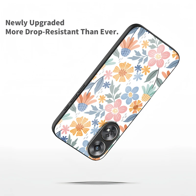 حافظة لهاتف OPPO Reno 8 5G 8T 8Z 7 Lite 6 4G 6Z 7Z 8 Pro غطاء حماية مقاوم للصدمات على شكل زهرة أنيقة