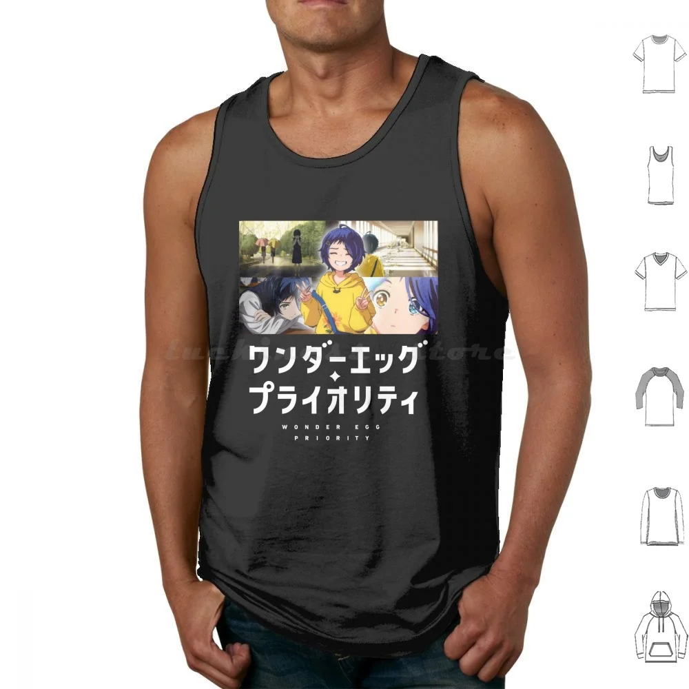 Wonder Egg Priority, Anime, Manga, Camisetas sin Mangas, Wonder Egg Priority, Ai Ohto, Rika Kawai, Momoe Sawaki, Neiru Aonuma