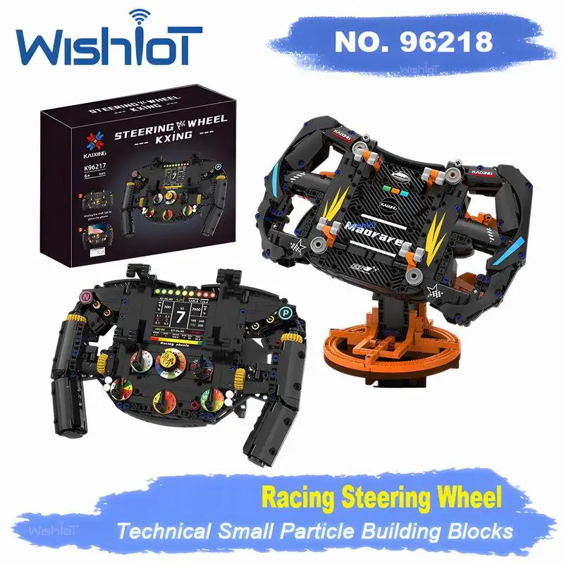 Modelos de volante blocos de construção simulação rodas de corrida modelo com suporte do telefone móvel montagem brinquedo criativo presente natal