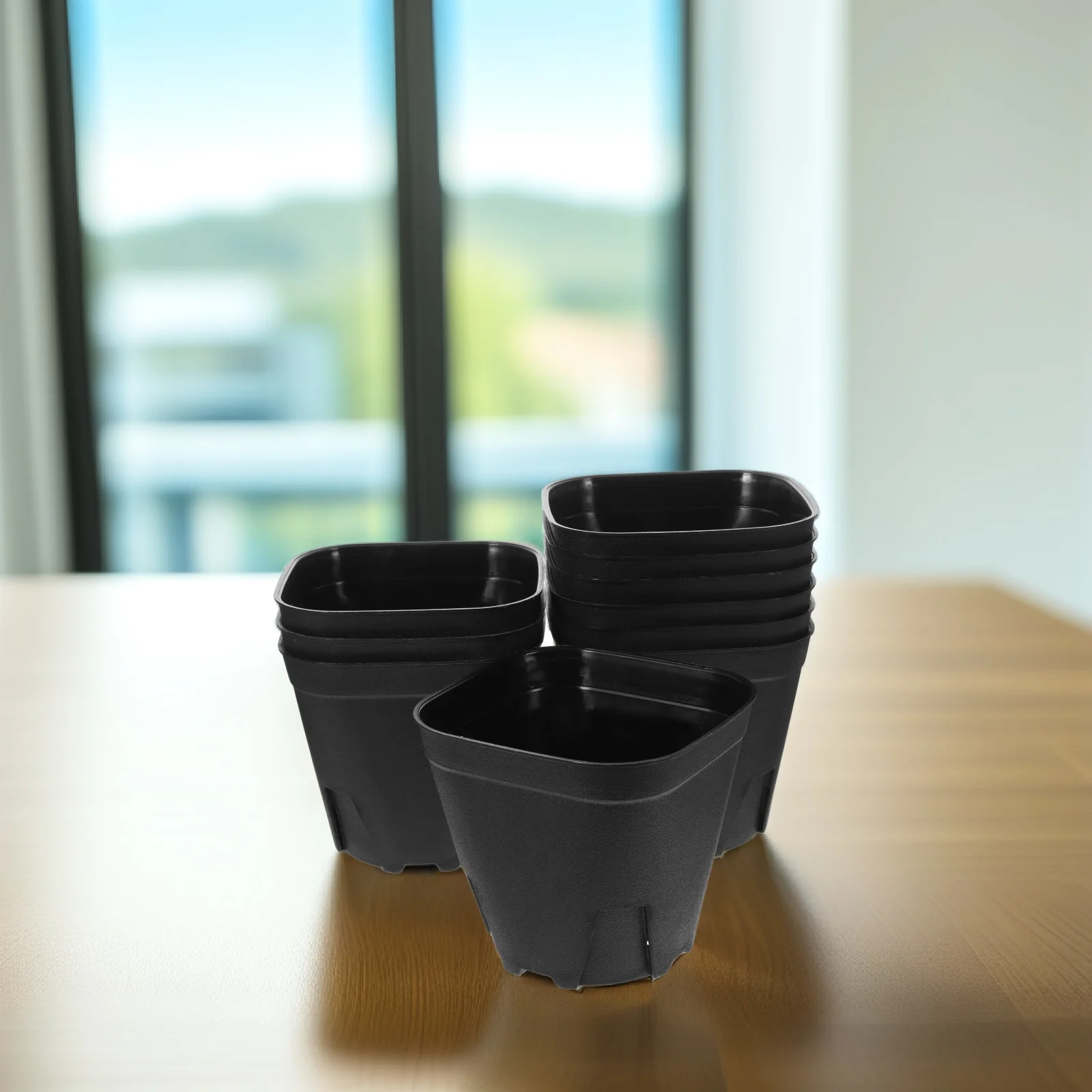 

10 Pcs Control Pot Thickened Breathable Planter for Nursery Plants Succulents Plastic Flower Pot Drainage Holes
