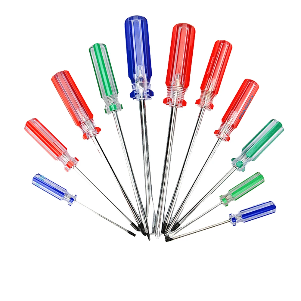 2.5 3 5 6mm Screwdriver Slotted Phillips Magnetic Tip Nut Driver Crystal Clear Handle Cross Flat Screw Key Precision Hand Tools