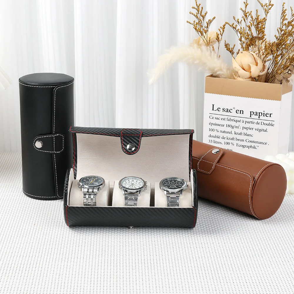 

3-слотовый органайзер для часов для женщин, роскошный браслет для мамы, пояс, коробка для хранения, витрина, черный, коричневый цвет