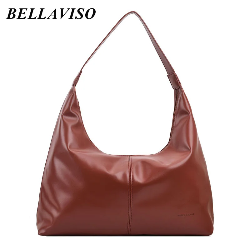 

BellaViso Autumn Women's Soft PU Leather Armpit Shoulder Bag Female's New Simple Casual Versatile Tote Crossbody Bags BLSB-130