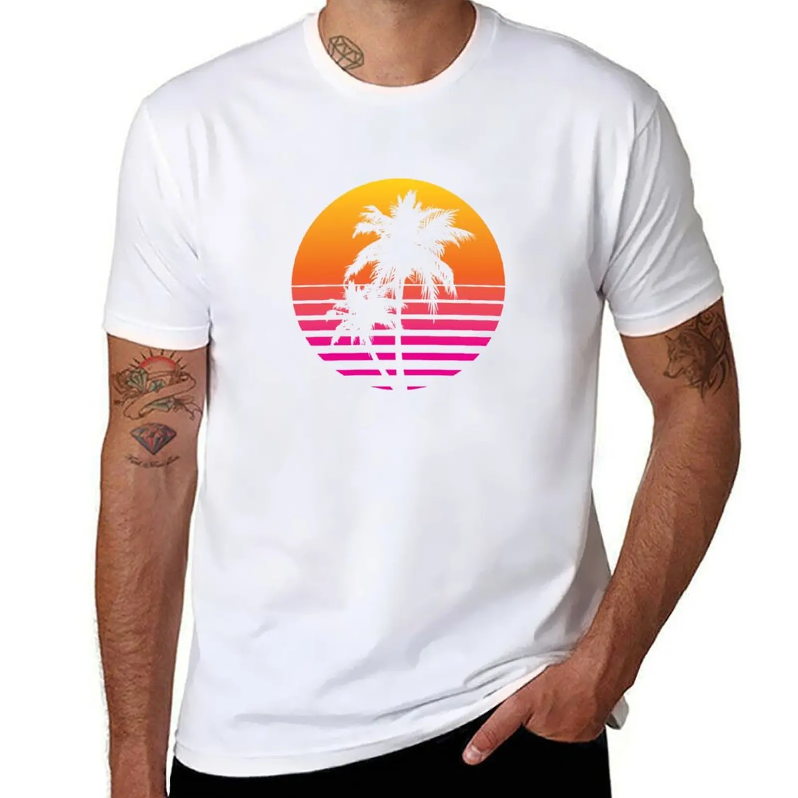

Synthwave Sunset T-Shirt cotton t shirts high quality t shirt for man 100 percent cotton T-Shirt