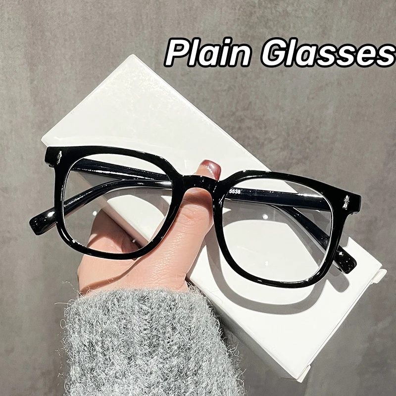 

Retro Ultra Light Cold Tea Plain Glasses Light Luxury Computer Glasses Women Unisex Anti-blue Light Optical Spectacle Eyeglasses