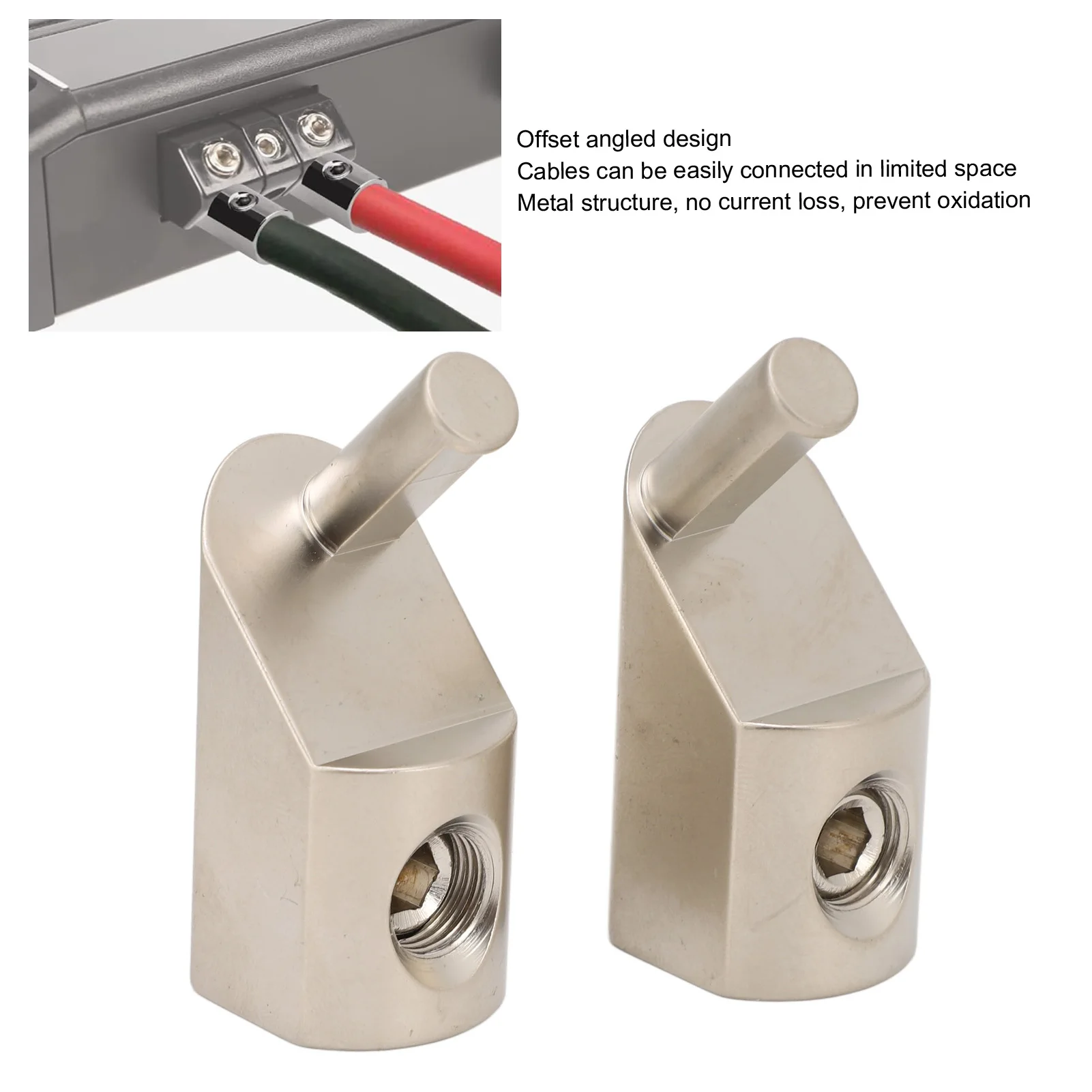 1 Pair Input Wire Gauge Reducer 45 Degree Offset Angled 1/0 Gauge to 4 Gauge Amp Input Reducers for Vehicle Sound Systems