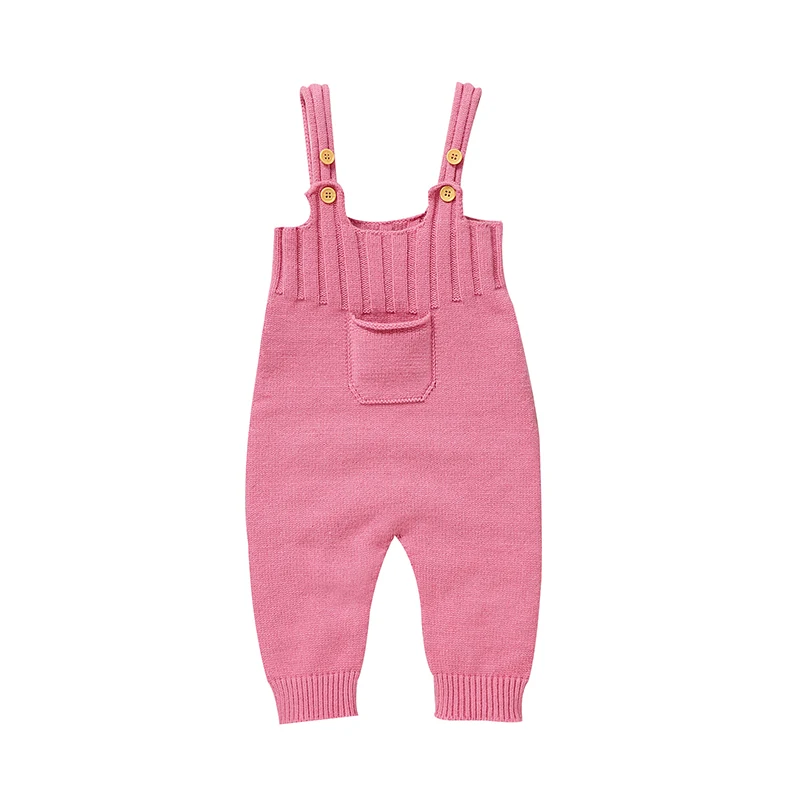 Baby Rompers Sleeveless Knit 0-18m Newborn Boy Girl Solid Strap Jumpsuits One Piece Infant Kids Unisex Playsuits Toddler Clothes