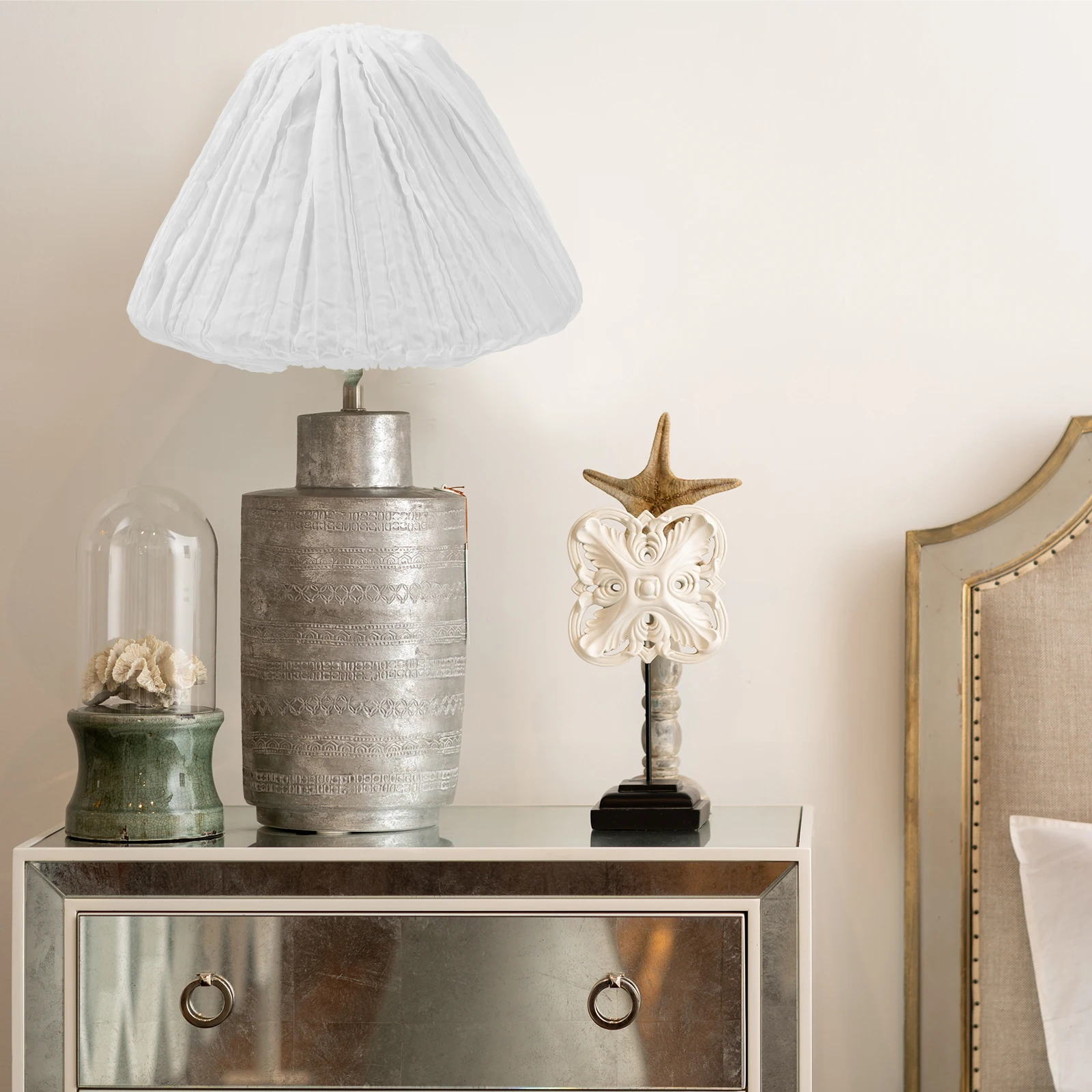 

Fabric Lampshade Table Lamp Shade Cylinder Desk Bedside Cloth Cover Shades Table Soft Light Decorative