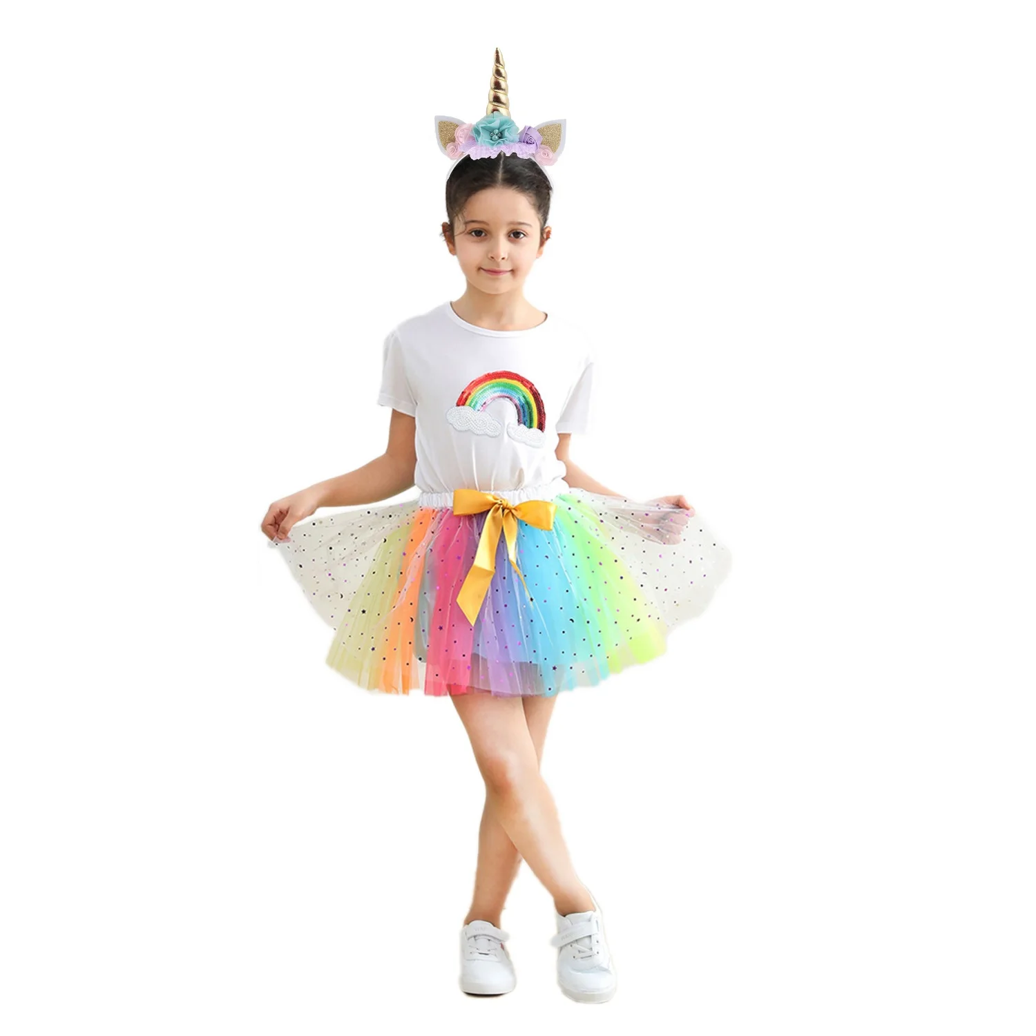 2~6 Years New Baby Girls Unicorn Tutu Dress Skirt with Hairband Kids Unicorn Party Supplies Decor Women Photo Props