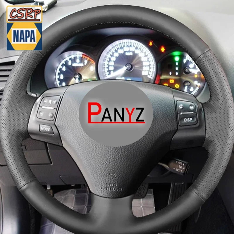 Hand-stitch Steering Wheel Cover for Lexus GS300 GS350 2005 2006 2007 2008 DIY Black Napa Leather Style Accessory