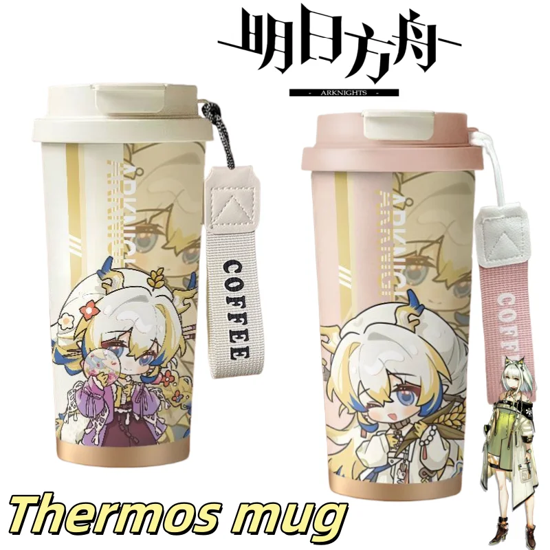 

Новый Arknights Kal'tsit, высококачественный креативный аниме-персонаж, периферийный термос, кружка, милый кавайный мультфильм, соломенная чашка из нержавеющей стали