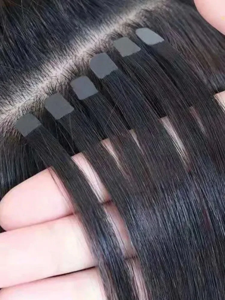 Pita Mini Dalam Ekstensi Rambut Rambut Manusia Asli Tak Terlihat 12-24 Inci 14 Warna Tersedia Pita Ekstensi Rambut untuk Wanita