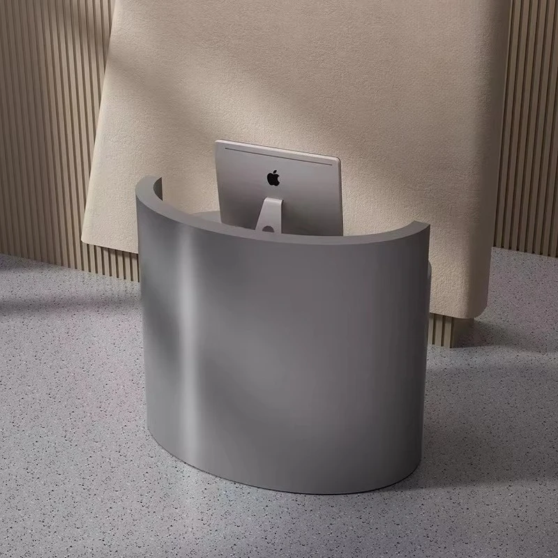

bmWooden curved counter Modern Minimalist Style Reception Desk Size and color customizable Simple and eco-friendly&