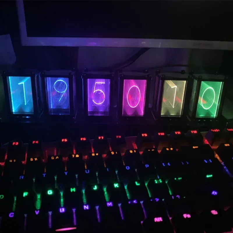 

LED Nixie Glow Tube Competitive Night Light Electronic Clock Creative Personality DIY Birthday Gift Boyfriend Desktop Home Decor