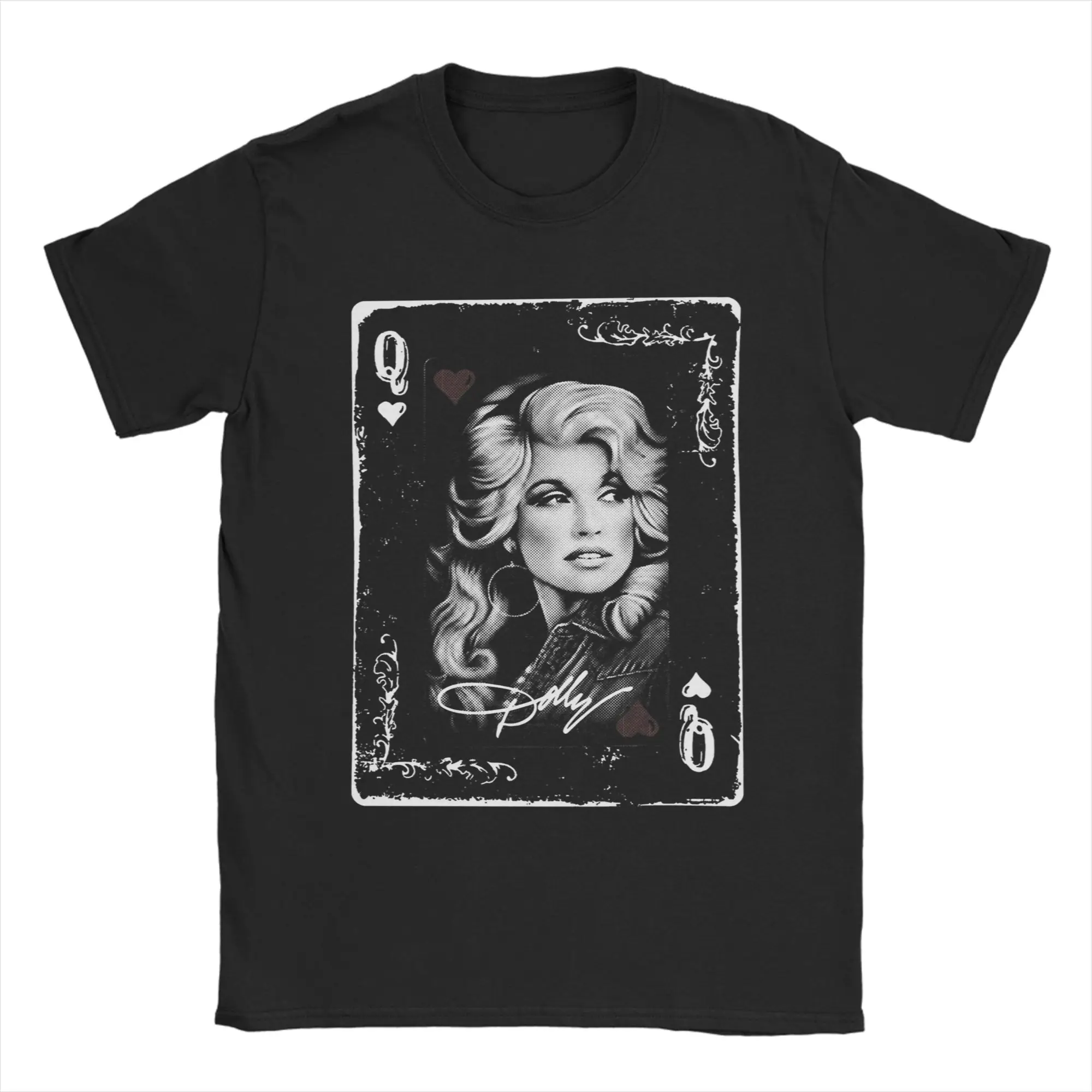 Dolly Parton T Shirt Men Pure Cotton Vintage T-Shirts Round Collar  Tee Shirt Short Sleeve Tops Plus Size