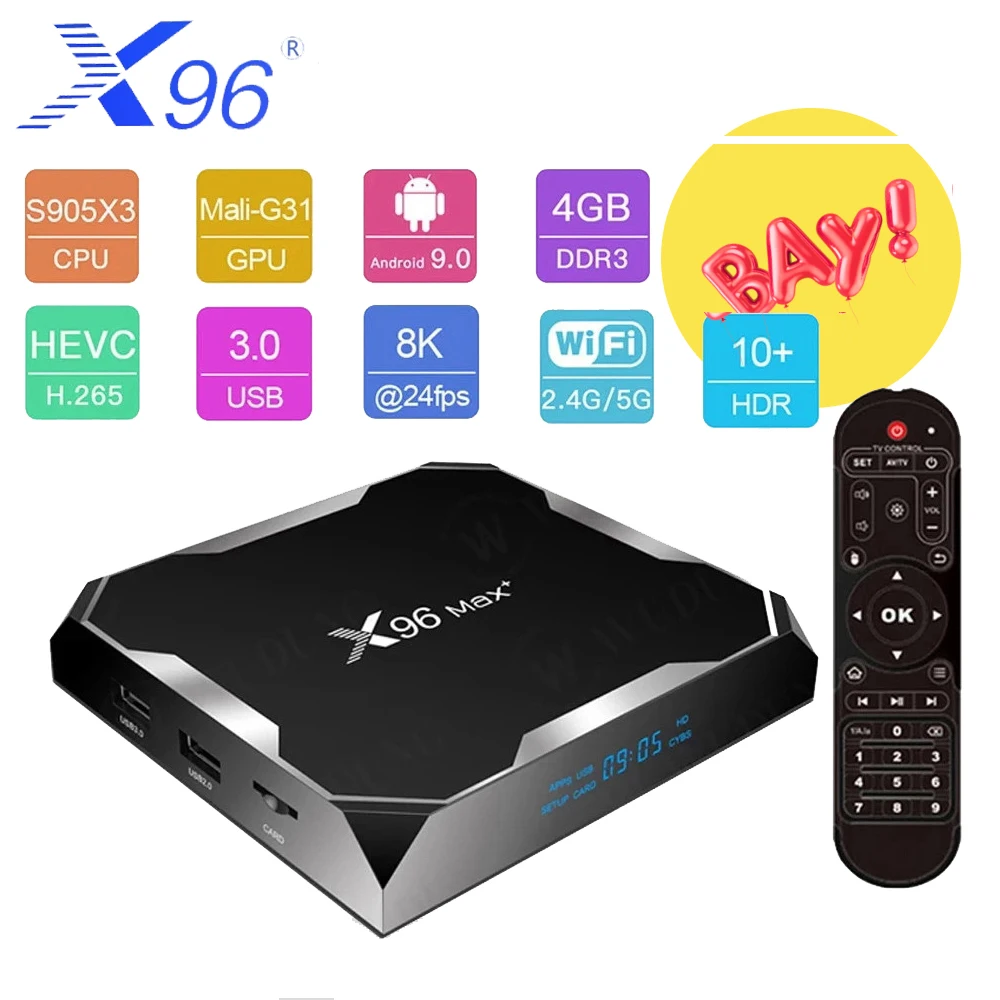 Приставка Смарт-ТВ X96MAX + A100, Android 9,0, 4 + 64 ГБ, 4 ядра Приставка Смарт-ТВ X96MAX + A100, Android 9,0, 4 + 64 ГБ, 4 ядра