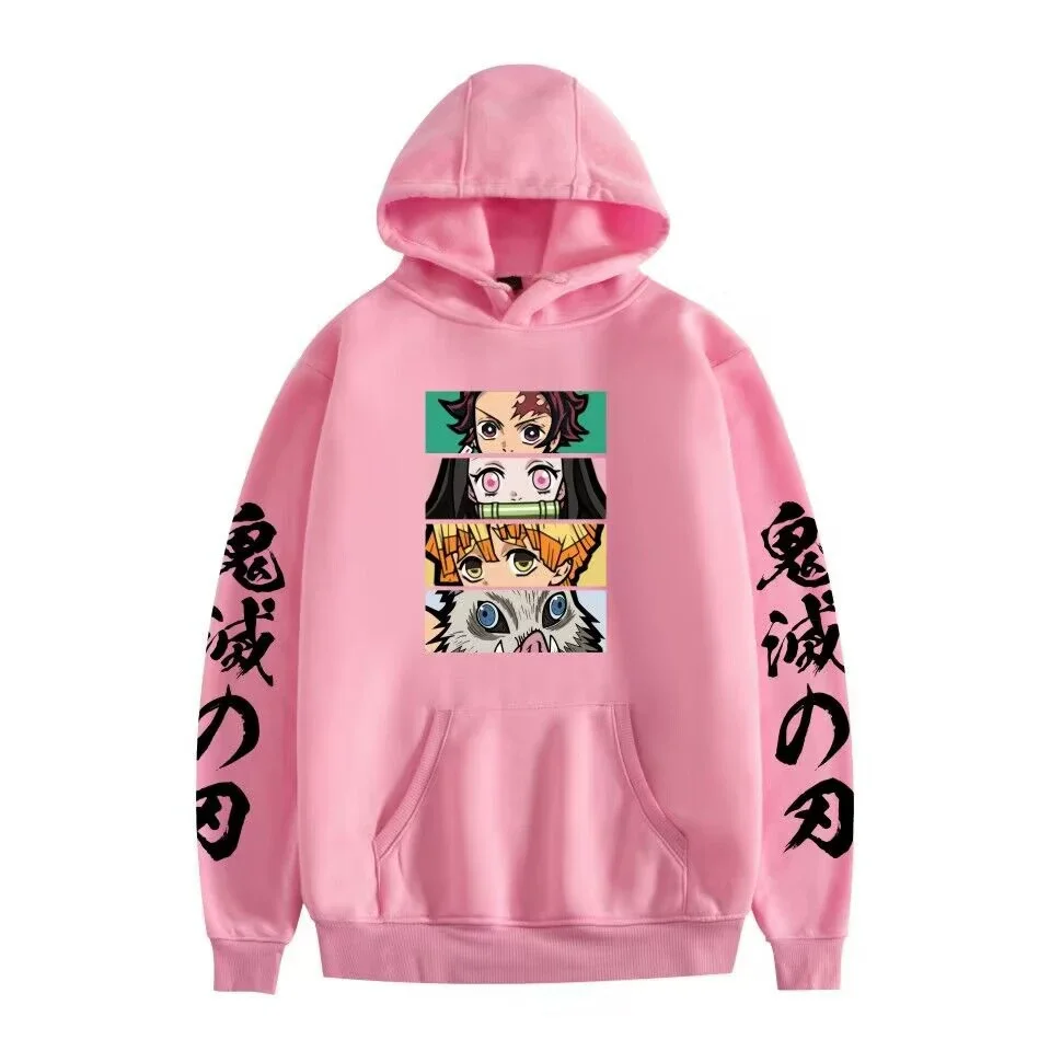 2025 Harajuku Demon Slayer Plus Size Hoodie Kamado Nezuko Graphic Print Women Sweatshirts Long Sleeve Fashion Female Streetwear