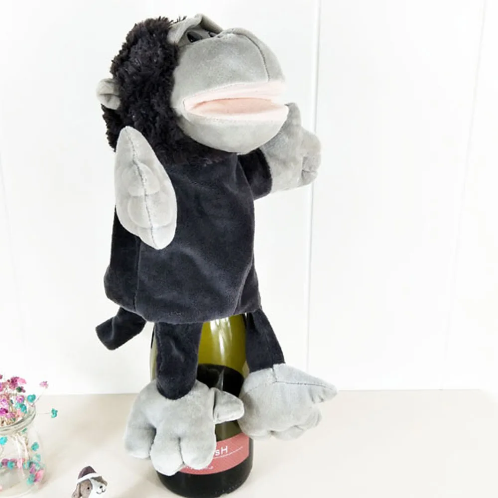 Fantoche de mão para bebê grande macaco gorila preto brinquedo de pelúcia