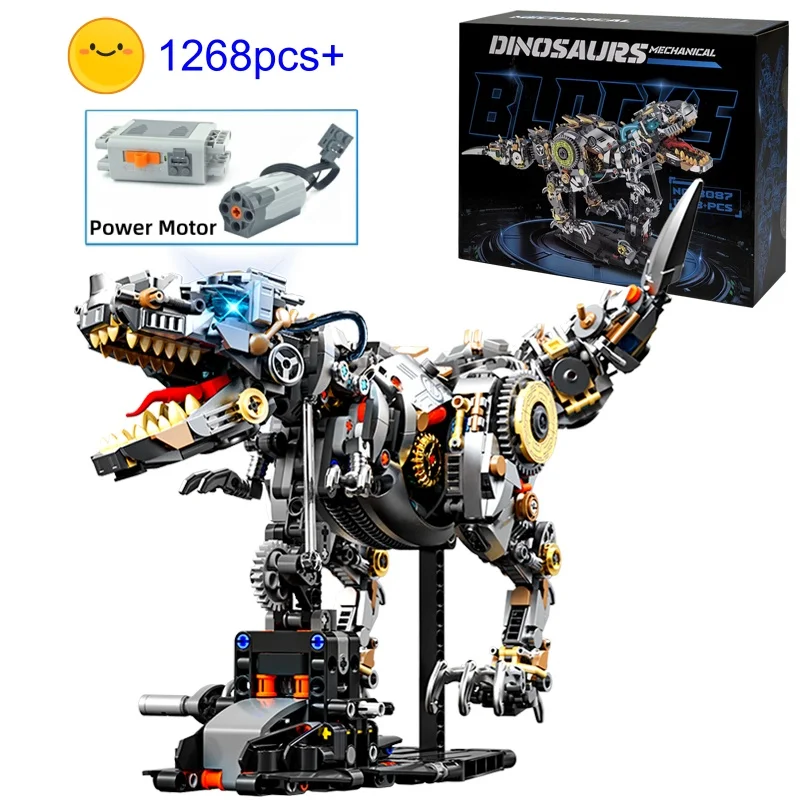

NEW Mechanical Jurassic Dinosaur Building Blocks Brick Tyrannosaurus Rex Creative Animal Model Perfect Birthday Gift for Kids