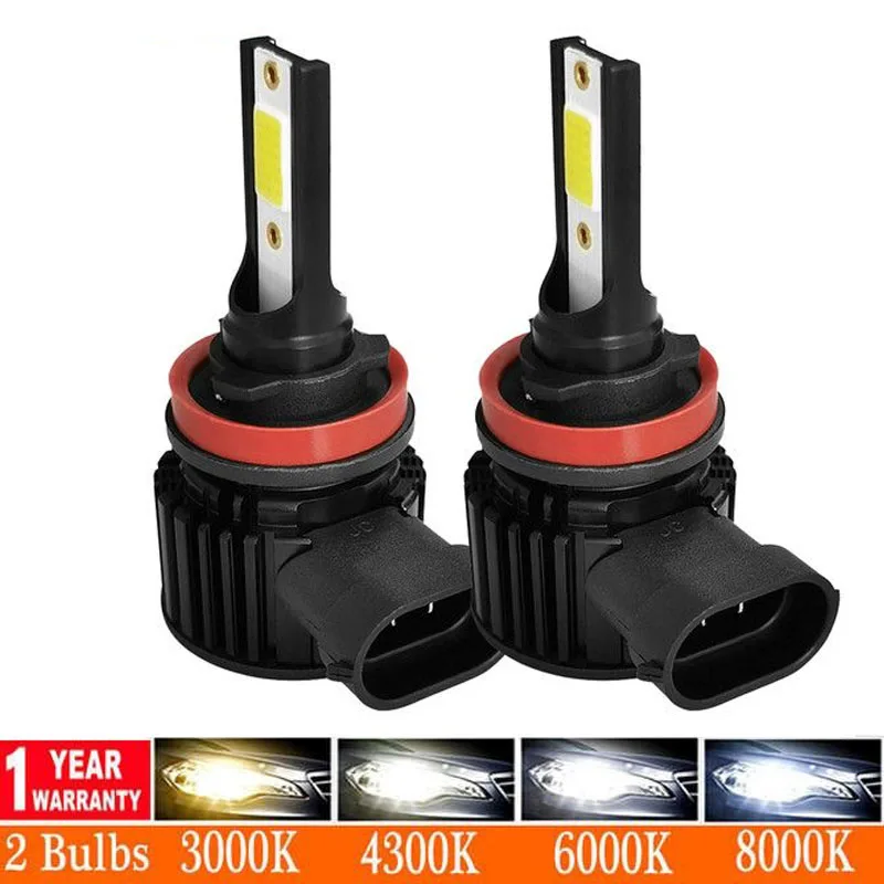 

NEW H11 H7 LED Car Headlights Wireless Mini 9006 HB4 Size Design For Car Fog Light COB Bulb 6500K White 360 Degree Beam Angle