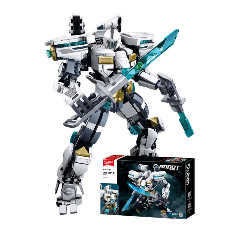 In Stock Xiao Luban 1151 Ice Protector Pacific Mecha Division Assembling Trendy Building Block  Model Action Figures Toys Gifts