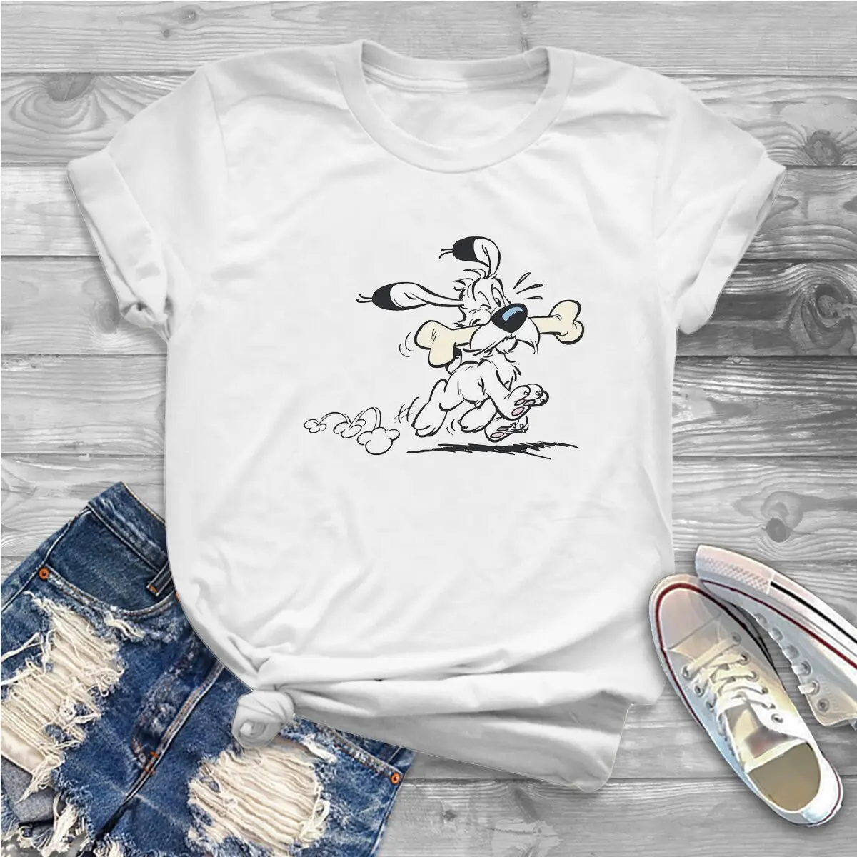 Asterix-le Gaulois Pets Tshirt Girl Tops Punk Summer Streetwear Femmes Harajuku T Shirt