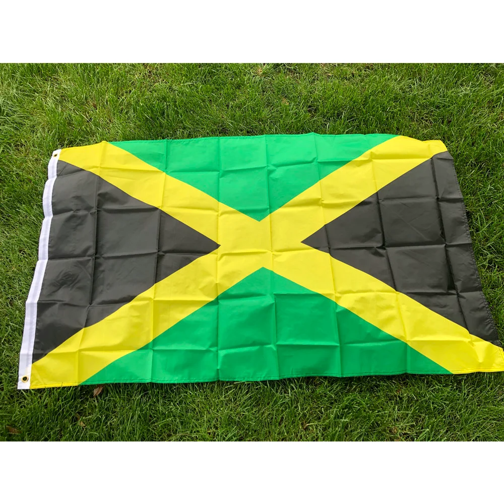 TIKI FLAG علم جامايكا 3x5ft 90x150 سنتيمتر البوليستر جامايكا الوطنية معلقة العلم للزينة #2