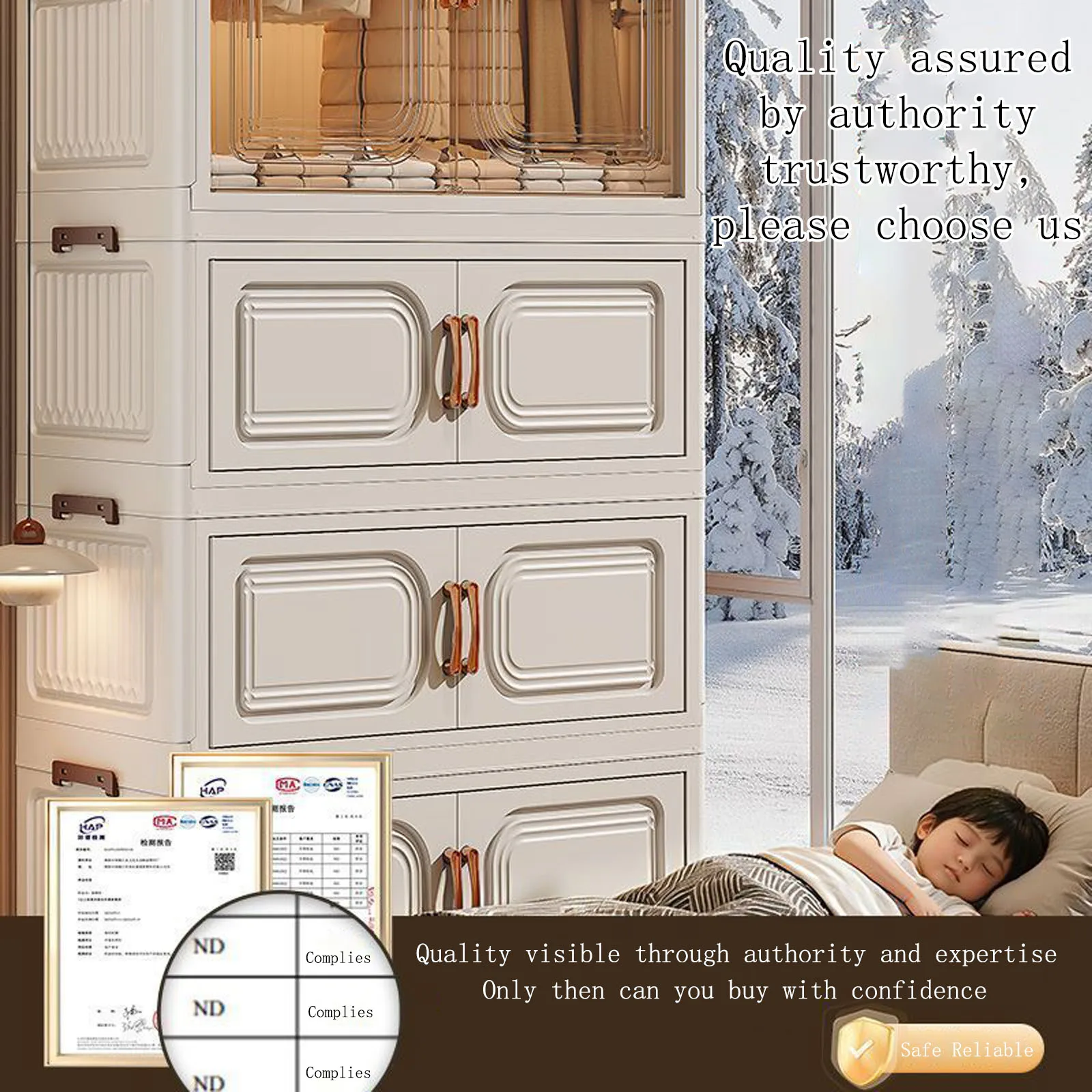 China's Preferred Free Installation Simple Wardrobe Home Clothes Blankets Storage Cabinets Children's Wardrobes Folding