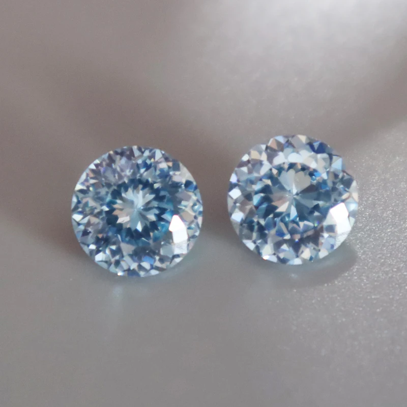 Ice blue 8mm Starry sky cut fashion rarity round shape 2CT cubic zirconia beads vivid stones for jewelry making CZ DIY