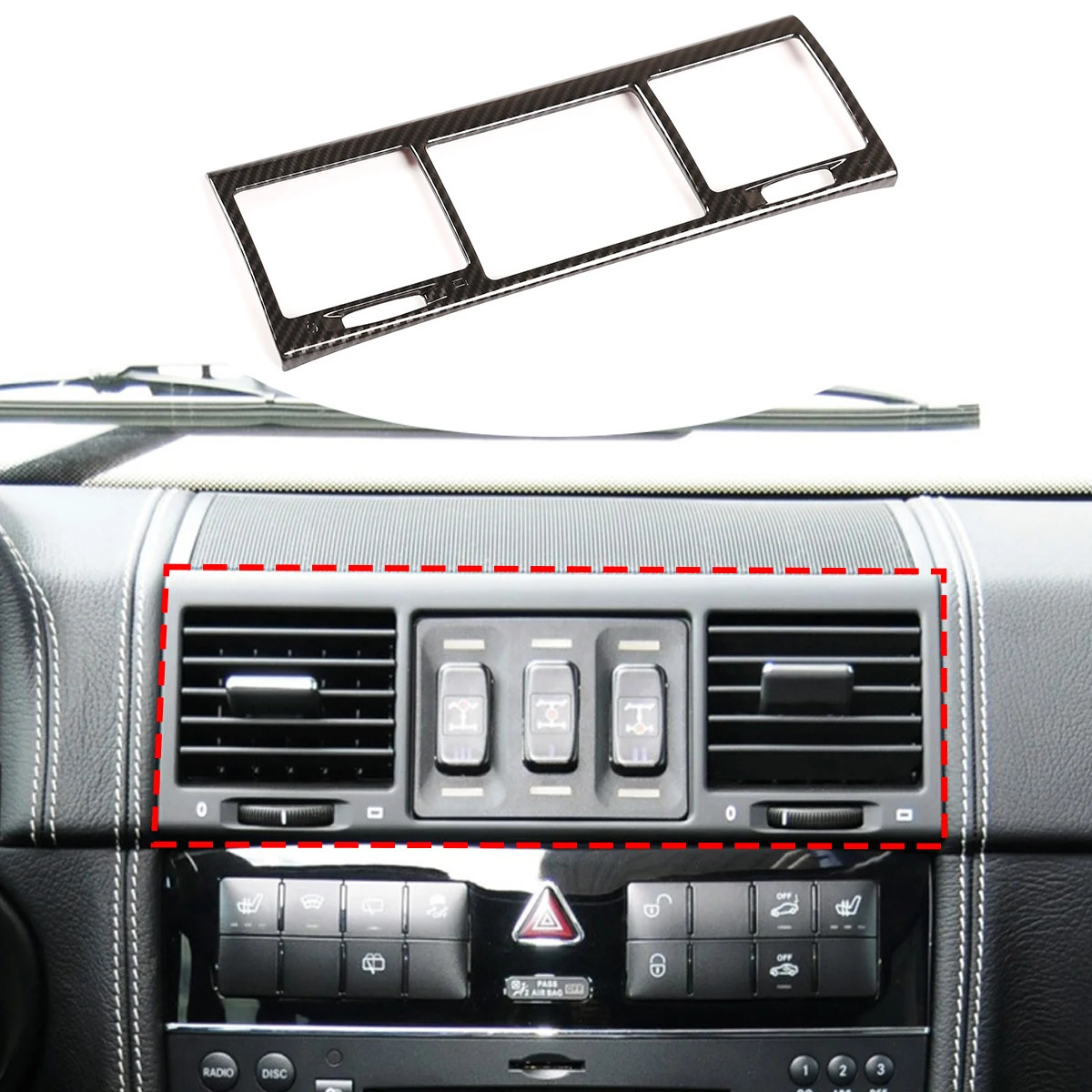 For Mercedes Benz G Class W463 2004-2011 ABS Car Central Control Air Outlet Frame Protection Trim Cover Accessories